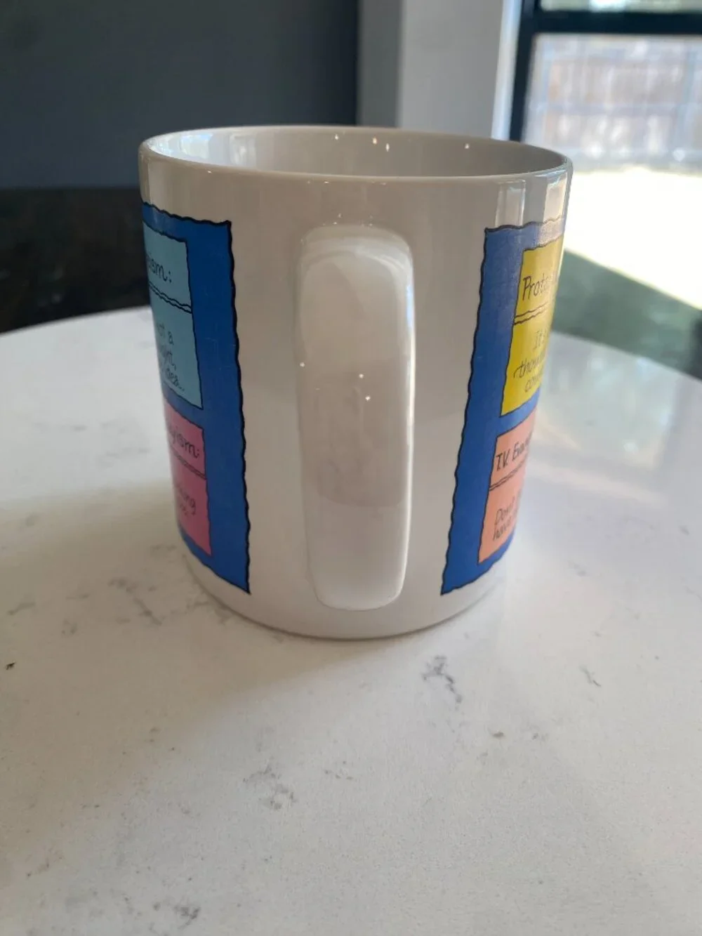 Recycled Paper Greetings Mug Vintage Funny Religions Coffee Cup Korea 1990s
